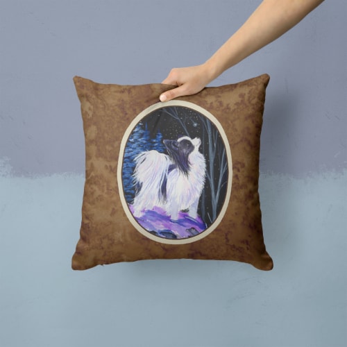 Carolines Treasures SS8383PW1414 Starry Night Papillon Fabric Decorative Pillow Perspective: back