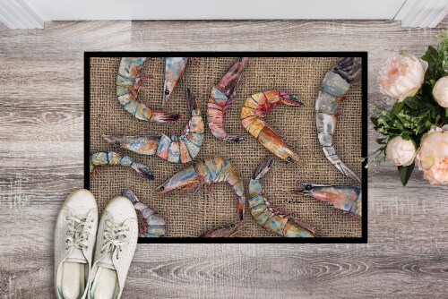 Carolines Treasures 8738MAT Shrimp Doormat 18x27 Perspective: back