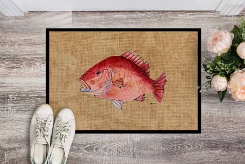 Carolines Treasures 8812JMAT Strawberry Snapper Doormat 24x36 Perspective: back