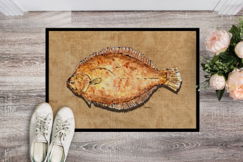 Carolines Treasures 8821JMAT Flounder Doormat 24x36 Perspective: back