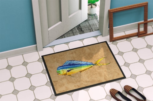 Carolines Treasures  8810MAT Dolphin Mahi Mahi Indoor or Outdoor Mat 18x27 Perspective: back