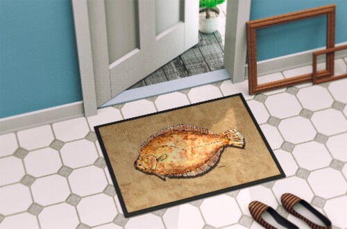 Carolines Treasures 8821MAT Flounder Doormat 18x27 Perspective: back