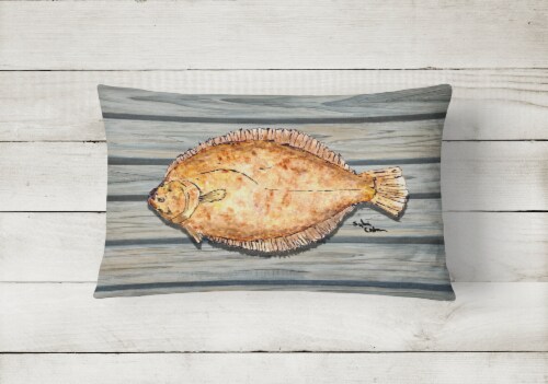 Carolines Treasures  8495PW1216 Fish Flounder Canvas Fabric Decorative Pillow Perspective: back