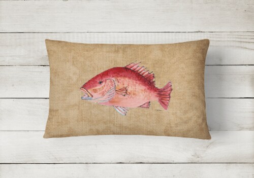 Carolines Treasures  8812PW1216 Strawberry Snapper Canvas Fabric Decorative Pill Perspective: back