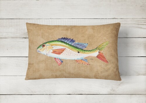 Carolines Treasures  8816PW1216 Rainbow Trout Canvas Fabric Decorative Pillow Perspective: back