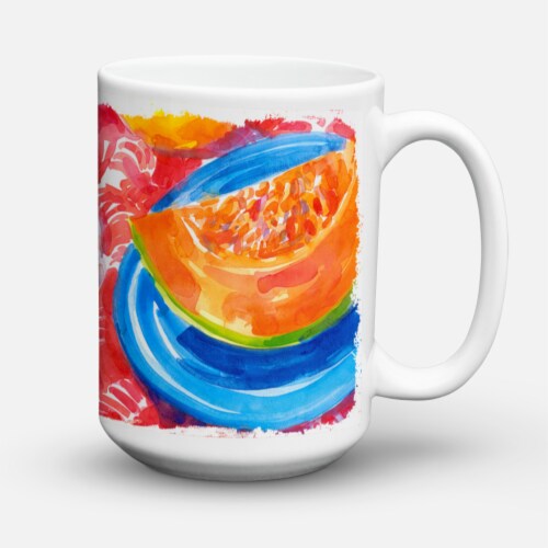 Carolines Treasures  6036CM15 A Slice of Cantelope Coffee Mug 15 oz Perspective: back