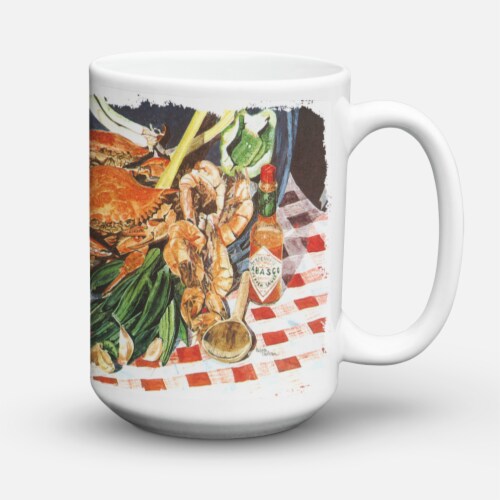 Carolines Treasures 8537CM15 Crab Boil Coffee Mug 15 oz Perspective: back