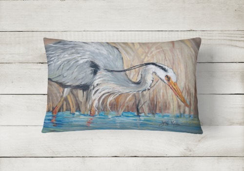 Carolines Treasures  JMK1013PW1216 Blue Heron in the reeds Canvas Fabric Decorat Perspective: back