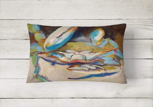 Carolines Treasures  JMK1099PW1216 Big Crab Claw Blue Crab Canvas Fabric Decorat Perspective: back