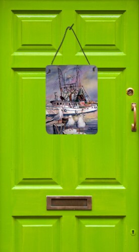 Carolines Treasures JMK1196DS1216 Sea Gulls and shrimp boats Wall or Door Hangi Perspective: back