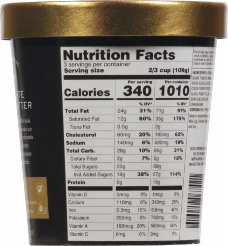 Oberweis® Chocolate Peanut Butter Ice Cream Pint Perspective: back