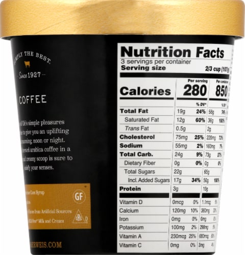 Oberweis® Coffee Ice Cream Pint Perspective: back