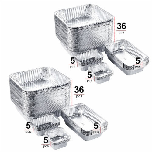 IMAGE 51 Packs Aluminum Loaf Pans Disposable Premium Heavy-Duty Tin Foil 4 Sizes Perspective: back