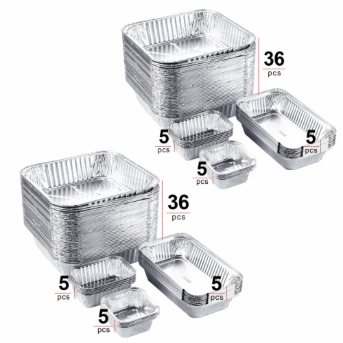 Aluminum Pans, IMAGE 51 Packs Aluminum Pans Disposable Heavy-Duty