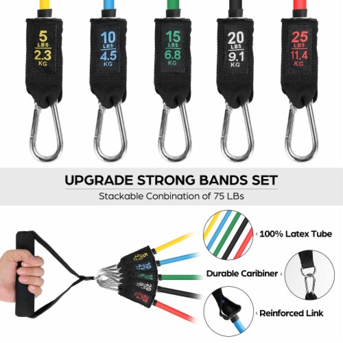 ODOLAND Resistance Bands 16 pcs Heavy Duty Set includes 4 Free