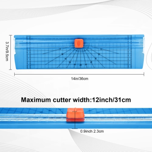 AGPTEK 12  A4 Paper Trimmer Cutter Picture Cutting Label Design Photos Blue Perspective: back