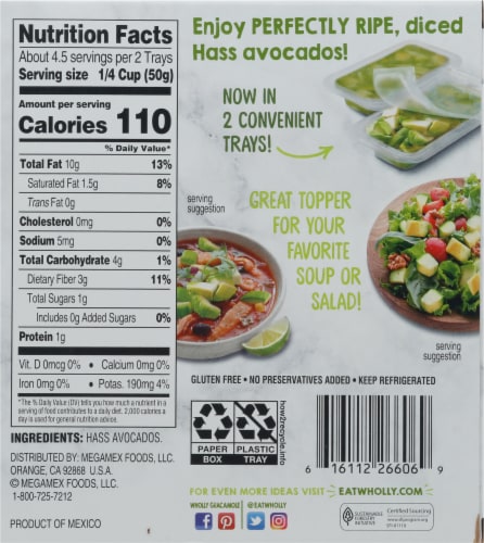 Wholly® Avocado Diced Avocado Tray Perspective: back