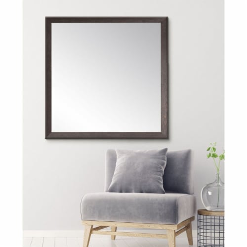 Textured Expresso Farmhouse Square or Diamond Wall Mirror 29.5'' x 29.5'' Perspective: back