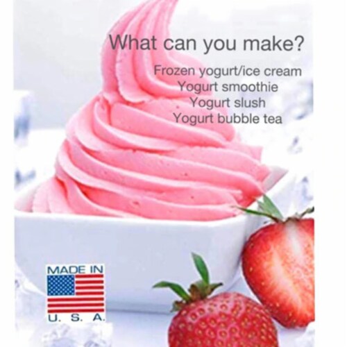 Strawberry Yogurt Powder, Probiotic Soft Serve Ice Cream Mix Perspective: back