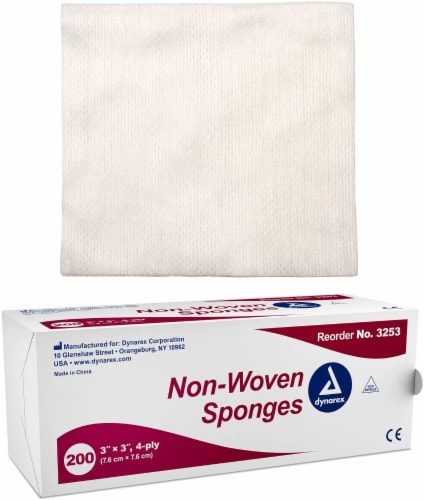 Dynarex Non-Sterile Non Woven Sponge, 4x4 Inch (Pack of 200) Perspective: back