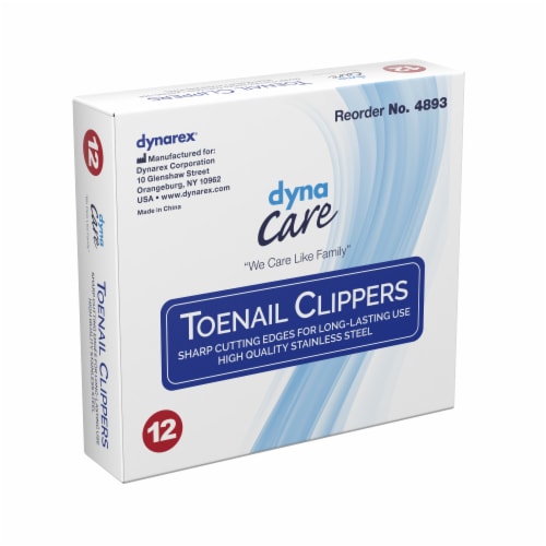 Dynarex Toenail Clippers 3/5 X 3-1/10 Inch Stainless Steel 12 per Box 4893 Perspective: back