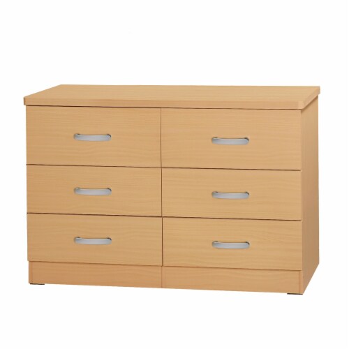 Better Home Products DD PAM 6 Drawer Engineered Wood Bedroom Dresser in Beech 1 Kroger