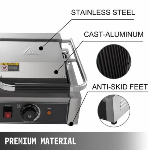 Commercial Panini Press Grill Electric Grill Griddle 3600W Double Plate