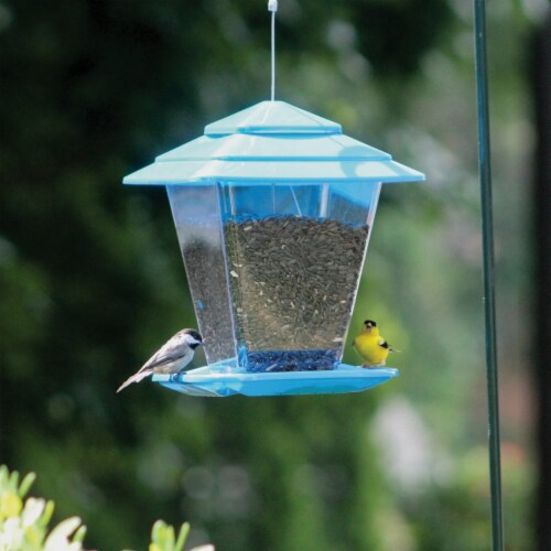 Stokes Select Belle Fleur Plastic 6.3 Lb. Capacity Square Hopper Bird Feeder Perspective: back