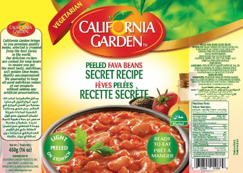 California Garden - Peeled Fava Beans Secret Recipe, 450g (4 cans) Perspective: back