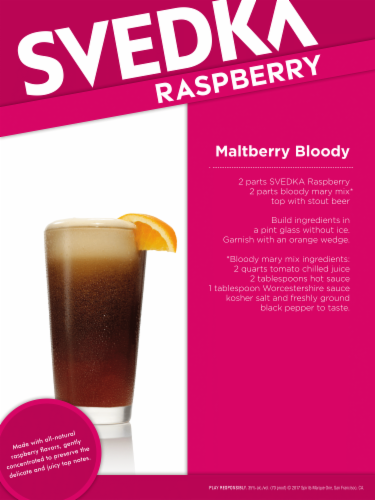 SVEDKA Raspberry Flavored Vodka Perspective: back