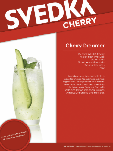 SVEDKA Cherry Flavored Vodka Perspective: back