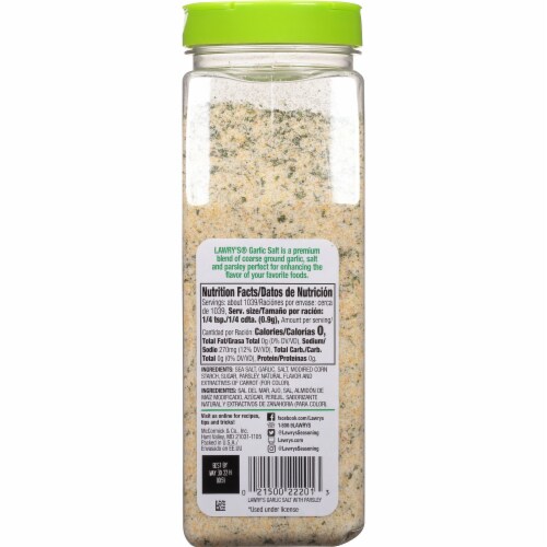 Lawry's Casero Garlic Salt, 33 Ounce Perspective: back