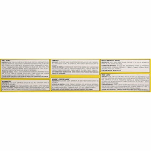 Kellogg's Cereal Jumbo Assortment Pack, 32.7 oz, 30 Mini Boxes Perspective: back