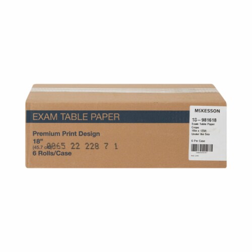 McKesson Table Paper Under the Sea Crepe 18'' W x 125' L Pediatric 6 Rolls Perspective: back