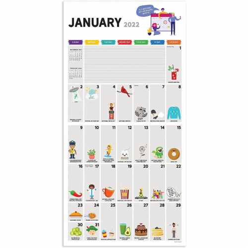 2022 Every Day's A Holiday 12 Month Wall Calendar Perspective: back