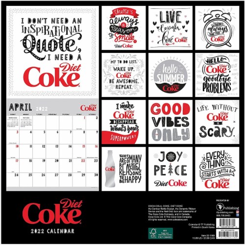 2022 Wall Calendar Coca Cola Diet Coke 12x12, 16 Months Large Grid