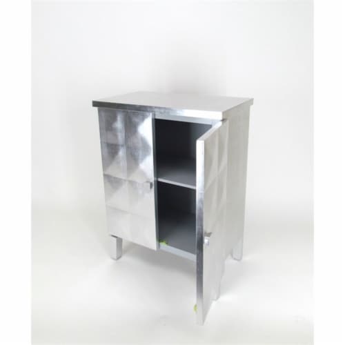 Wayborn Double Door Cabinet in Silver Leaf Perspective: back