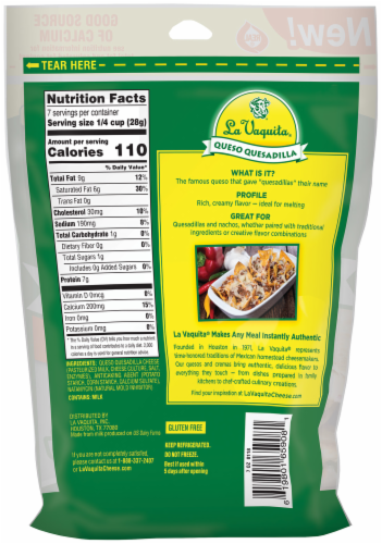 La Vaquita® Queso Quesadilla Shredded Cheese Perspective: back