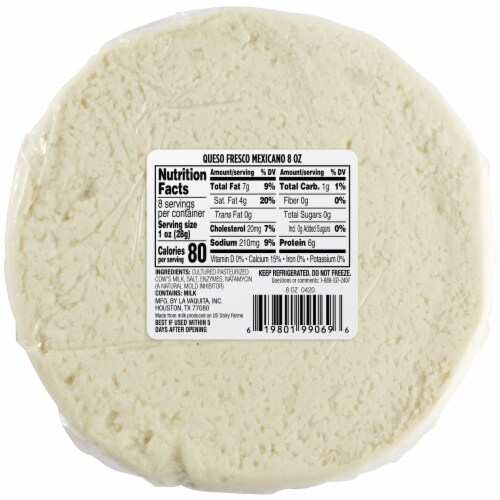 La Vaquita Queso Fresco Mexicano Fresh Cheese Perspective: back