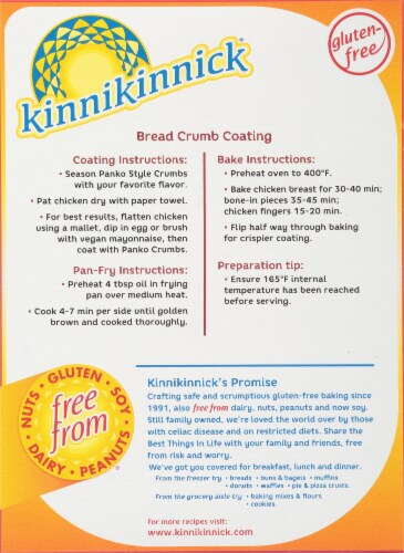 Kinnikinnick® Panko Bread Crumbs Perspective: back