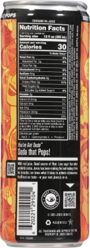 Pop Jones™ Orange Cream Prebiotic Soda Perspective: back