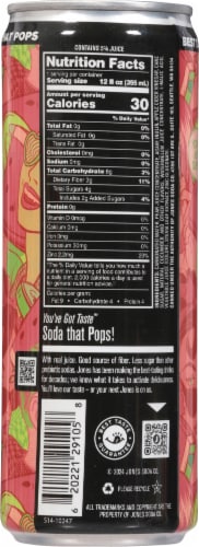 Pop Jones™ Watermelon Cucumber Prebiotic Soda Can Perspective: back