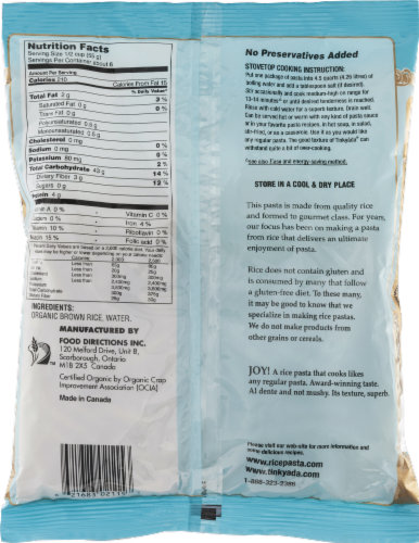 Tynkyada Organic Brown Rice Penne Pasta Perspective: back