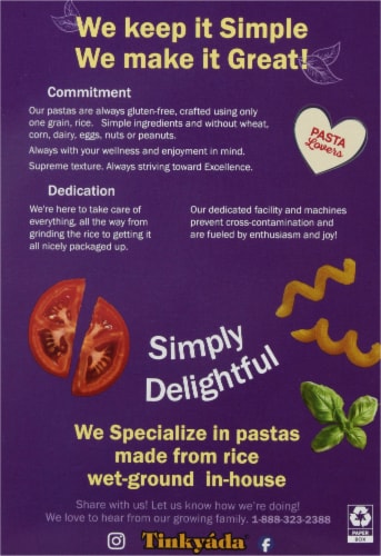 Tinkyada Brown Rice Fusilli Pasta Perspective: back