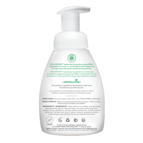 Attitude Super Leaves White Tea Leaves Foaming Hand Soap Perspective: back