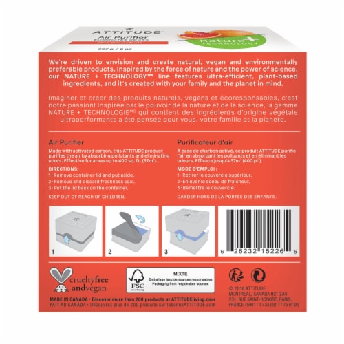 Attitude® Pink Grapefruit Air Purifier Perspective: back