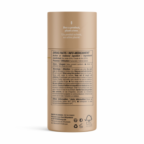 Attitude™ Natural Care Unscented Tinted Face Stick SPF 30 Perspective: back