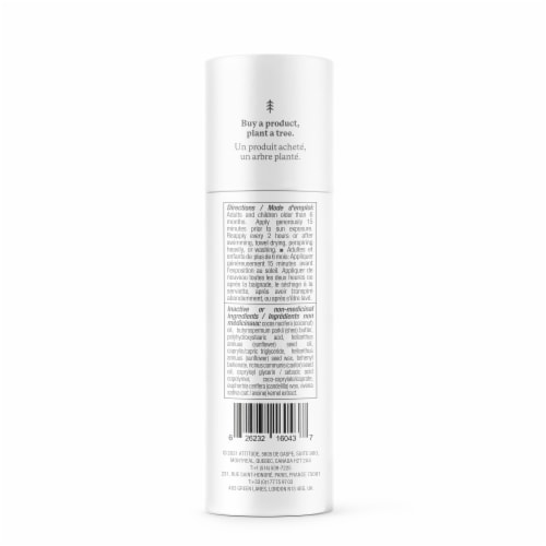 Attitude Natural Care Unscented Oatmeal Mineral Sunscreen Face Stick SPF 30 Perspective: back