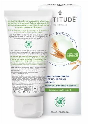 Attitude® Sensitive Skin Avocado Oil Natural Hand Cream Perspective: back