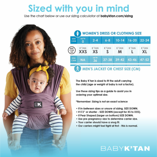 Baby K'tan Pre-Wrapped Ready To Wear Baby Carrier: Eggplant S Perspective: back